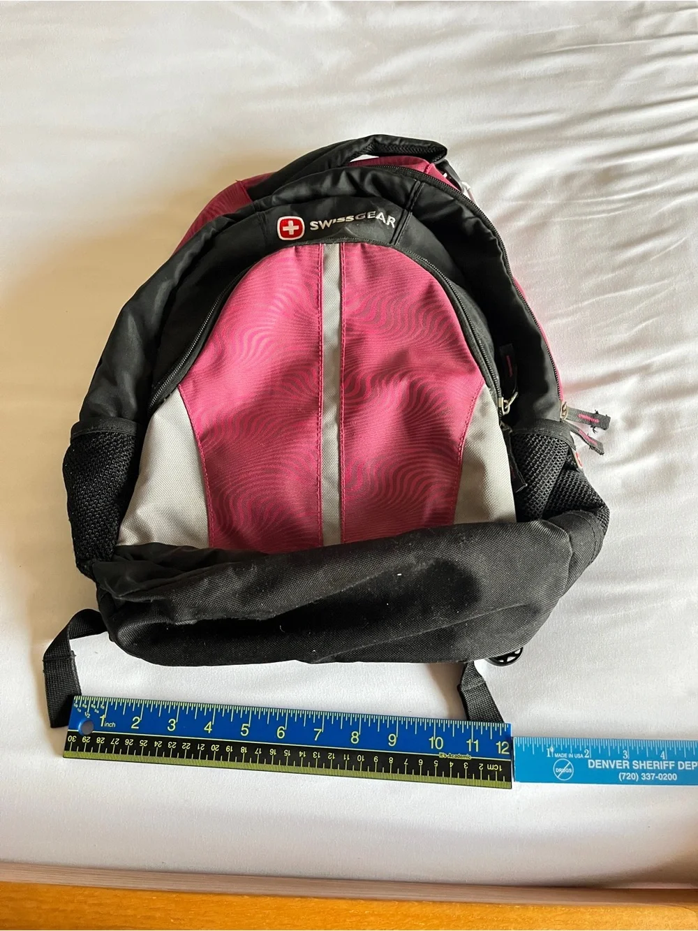 SwissGear Backpack Pink Black Tech Pocket School Travel Comfort Fit Daypack
